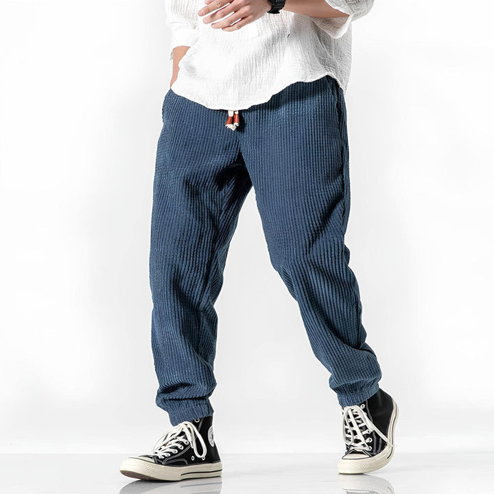 Unisex Ribbed Corduroy Trousers – Renji-Blue-S-The Livary