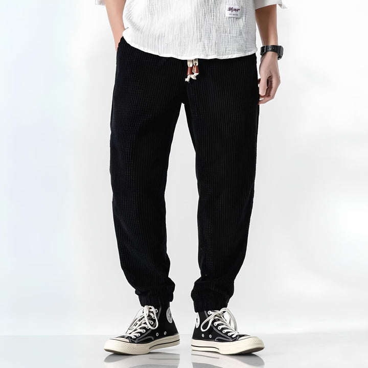 Unisex Ribbed Corduroy Trousers – Renji-Black-S-The Livary