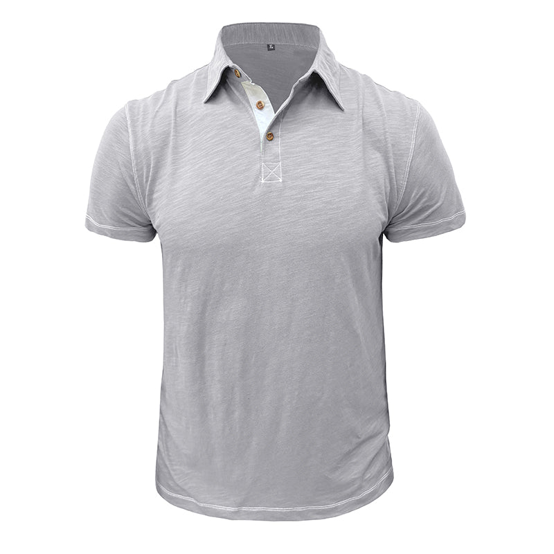 Men's Polo Shirt made of Soft Cotton – Matteo-Light grey-S-The Livary
