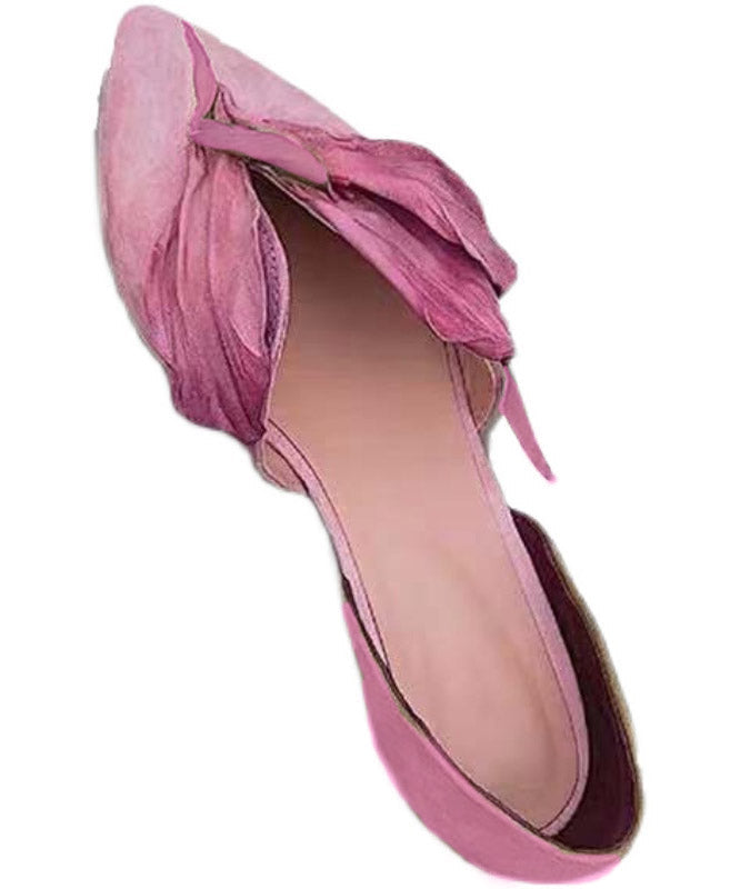 Handcrafted lace ballerinas with rose blossoms – Odette-Pink-3-The Livary