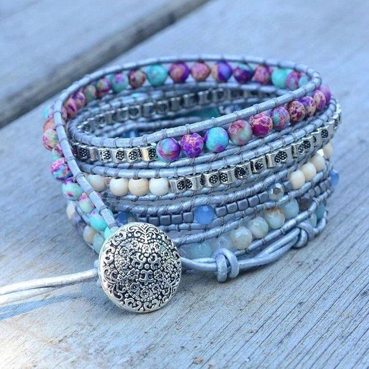 Turquoise Healing and Protection Wrap Bracelet - Selina-The Livary