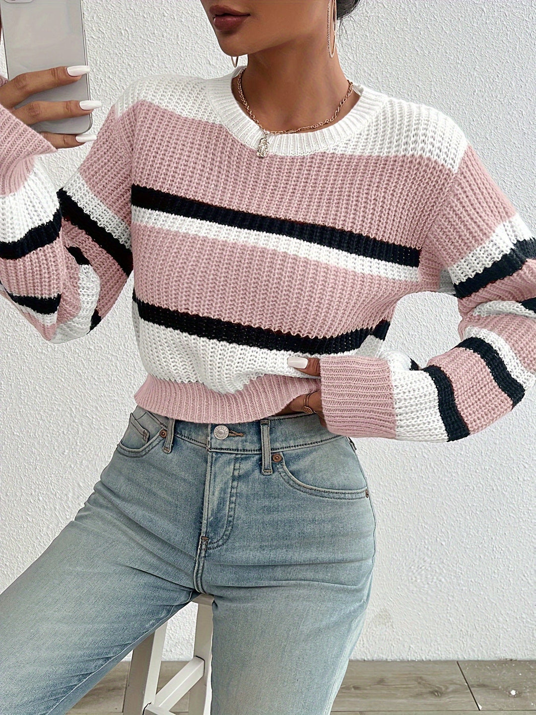 Comfortable and Stylish Knitted Sweater - Sienna-Blue-S-The Livary