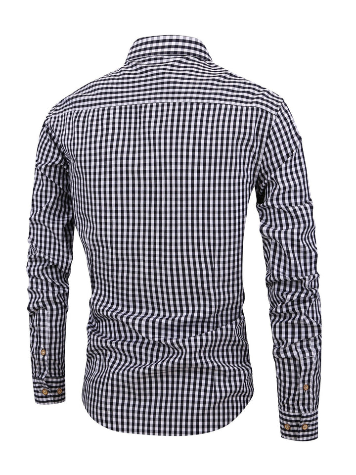 Checked Men’s Shirt with Comfortable Fit - Jules-Dark blue-XS-The Livary