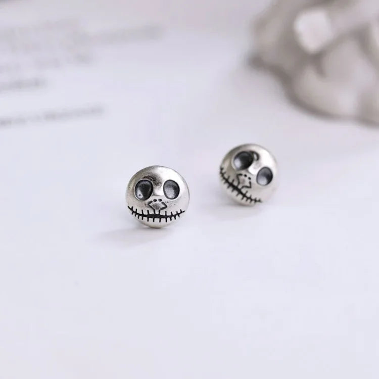 Handmade Pumpkin Prince Skull Earrings - Mara-The Livary