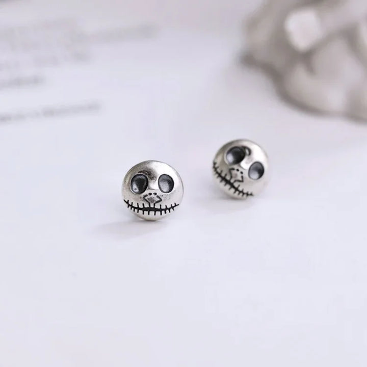 Handmade Pumpkin Prince Skull Earrings - Mara-The Livary