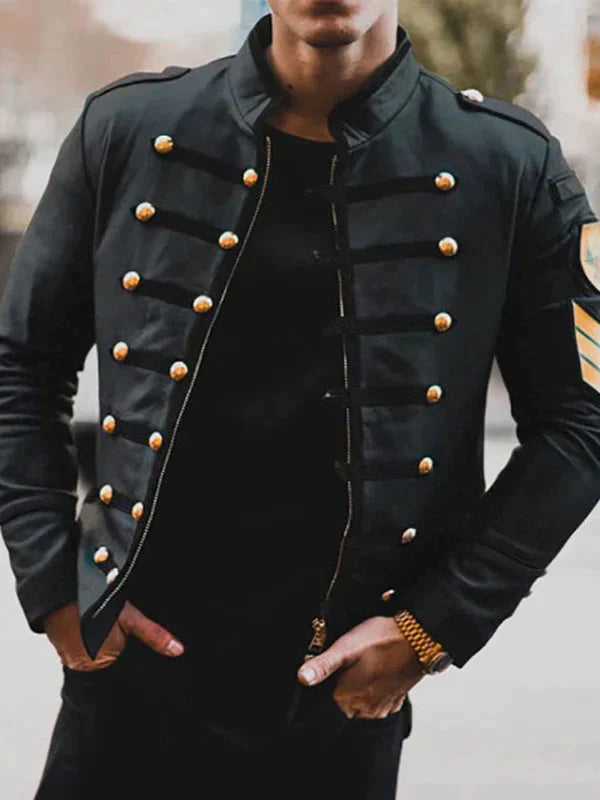 Stand Collar Men's Jacket with Modern Cut – Rafael-S-The Livary