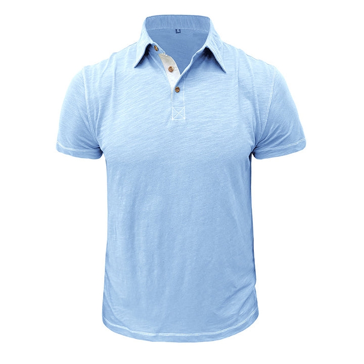 Men's Polo Shirt made of Soft Cotton – Matteo-Light blue-S-The Livary