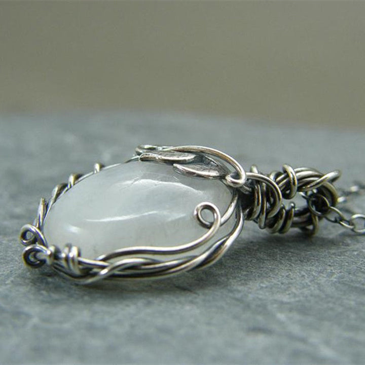 Retro Moonstone Necklace - Selene-The Livary
