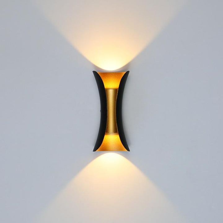 Modern LED Outdoor Wall Lamp - LumiEdge-Black and Gold-Small 6W-Warm white-The Livary