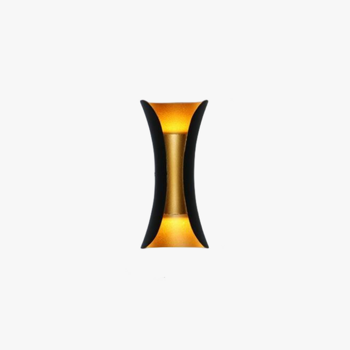 Modern LED Outdoor Wall Lamp - LumiEdge-Black and Gold-Small 6W-Warm white-The Livary