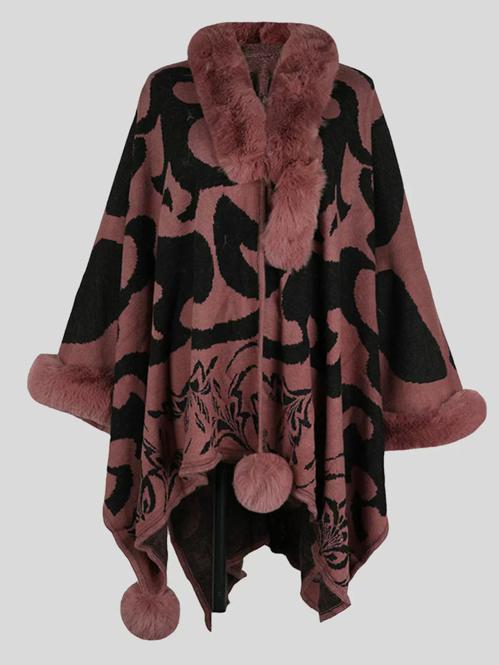 Stylish Winter Poncho for Women - Elora-Mauve-S-The Livary