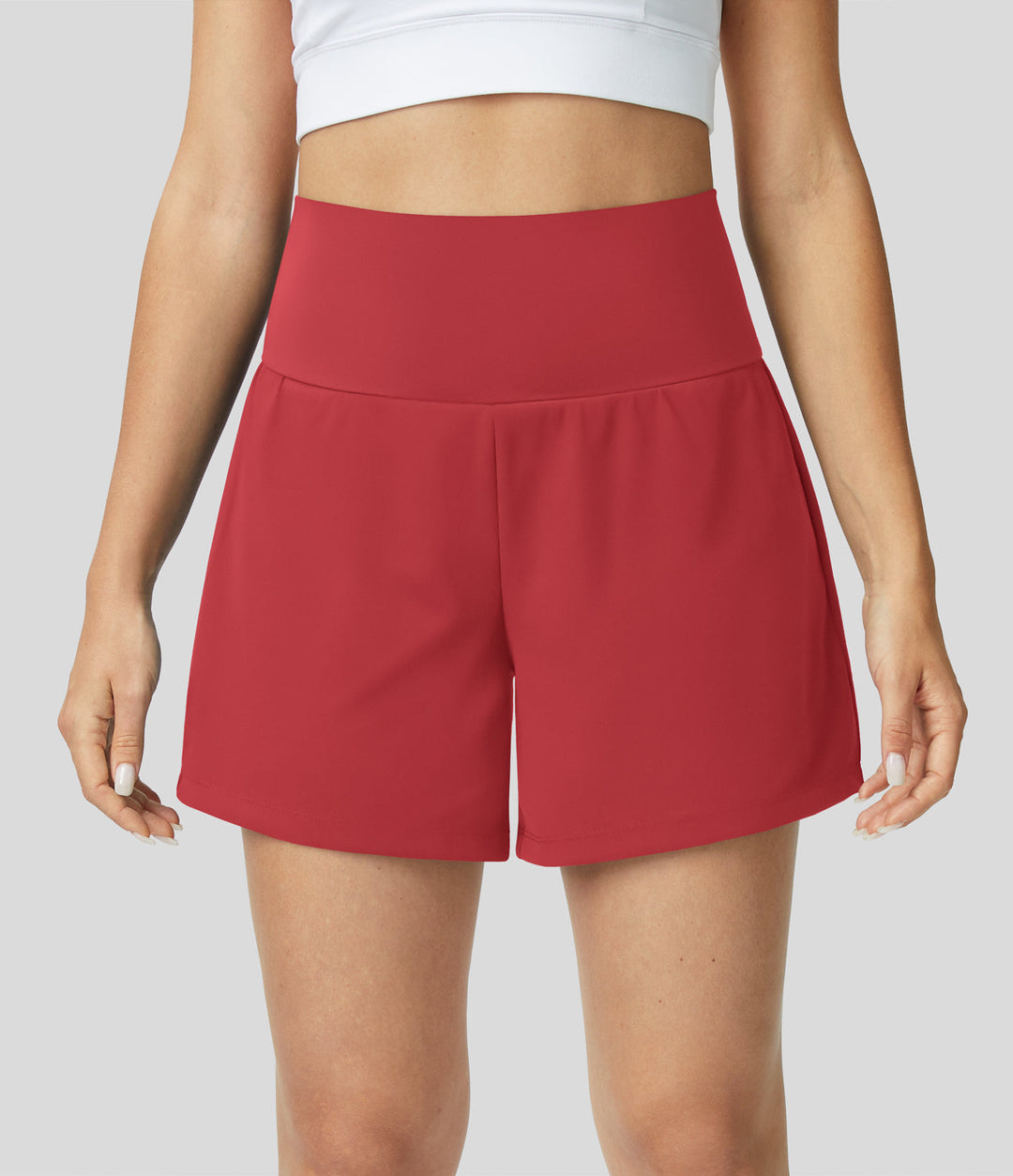 Breathable & Quick-drying High-Waist Fitness Shorts for Women – Mirabella-Red-S-The Livary