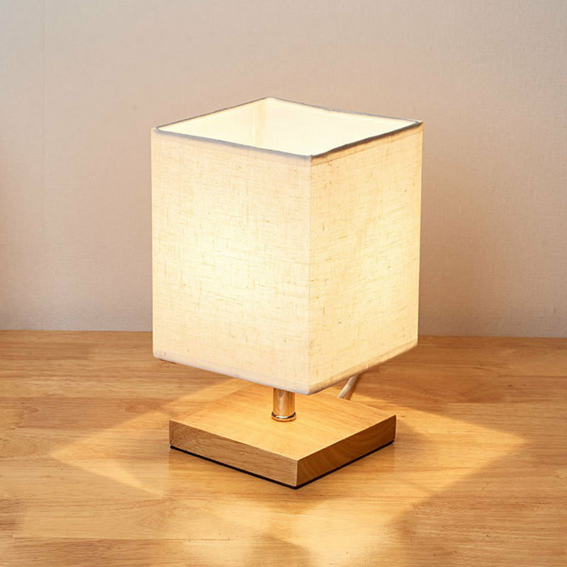 Stylish Minimalist Table Lamp - LinenWood-Square-The Livary
