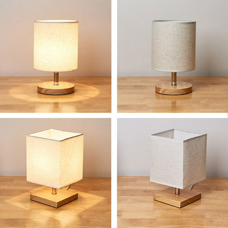 Stylish Minimalist Table Lamp - LinenWood-Round-The Livary