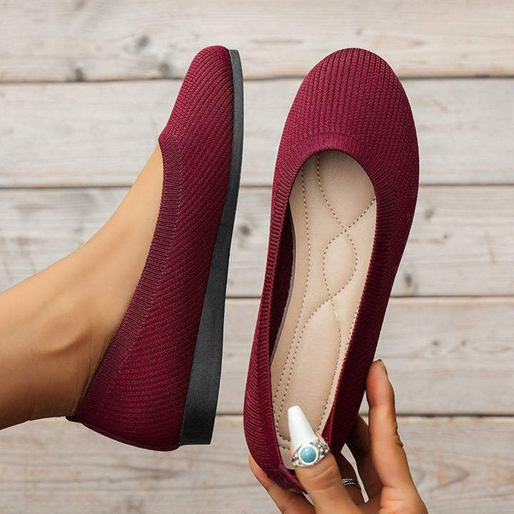 Orthopaedic ladies' ballerinas with comfort sole & classic design – Mia-Red-3.5-The Livary