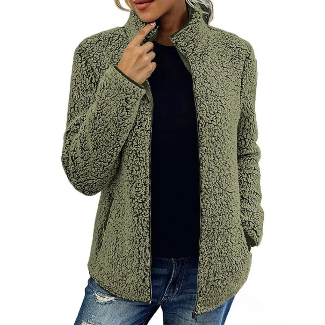 Comfortable Women's Fleece Vest - Petra-Olive green-S-The Livary