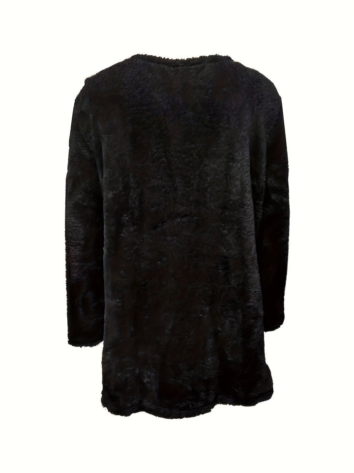 Comfortable Fleece Sweatshirt with Print - Luna-Light blue-S-The Livary