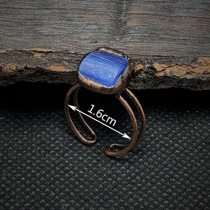 Natural Raw Birthstone Ring - Selina-January & Pomegranate-The Livary