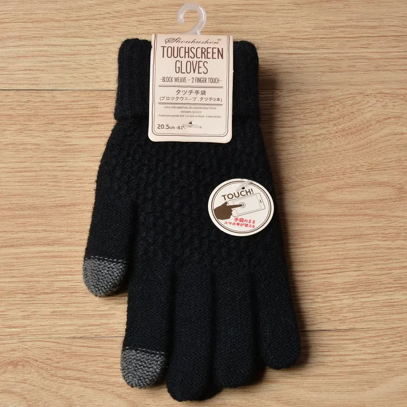 Knitted Touchscreen Gloves for Women - Amara-Black-The Livary