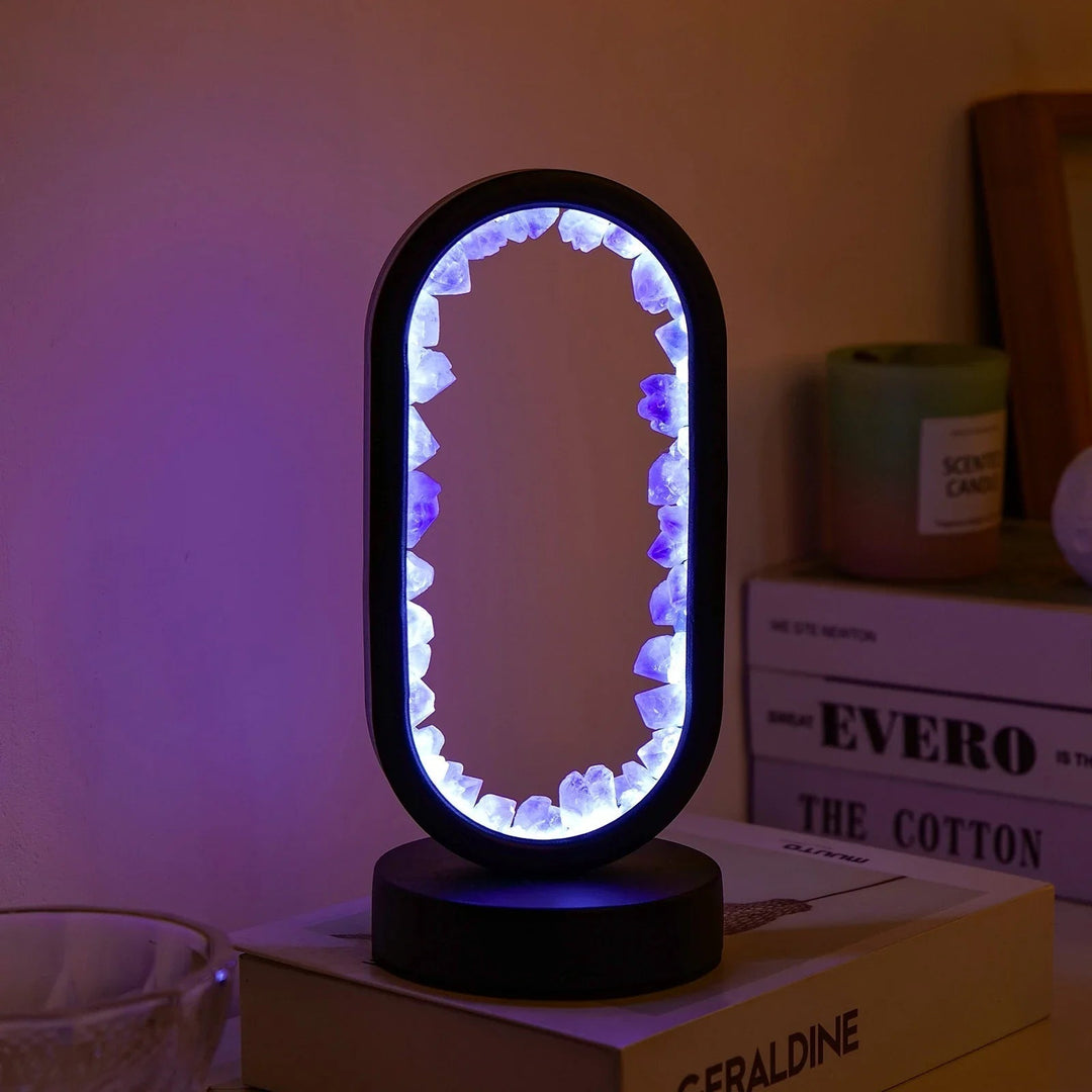 Handmade Amethyst Lamp - Serenith-Celestite Black-The Livary
