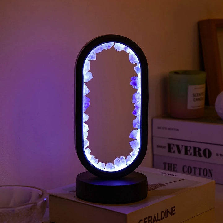 Handmade Amethyst Lamp - Serenith-Celestite Black-The Livary