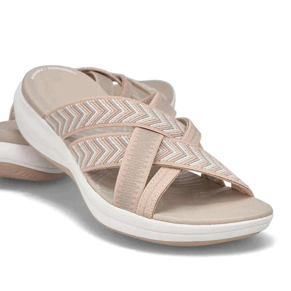 Airy summer shoes with orthopedic footbed & cushioning – Riva-Beige-3-The Livary
