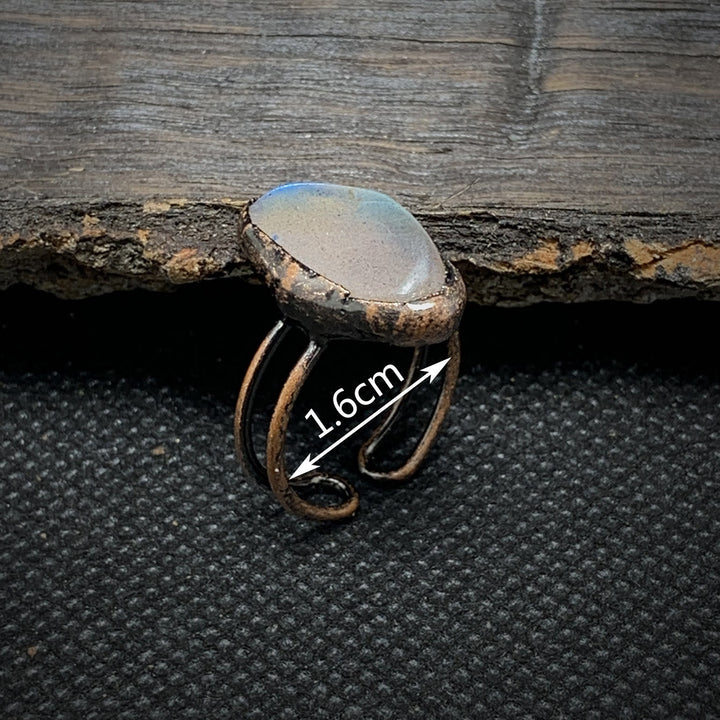 Natural Raw Birthstone Ring - Selina-January & Pomegranate-The Livary
