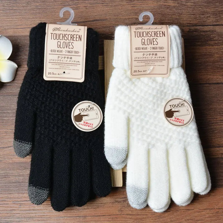 Knitted Touchscreen Gloves for Women - Amara-Black-The Livary