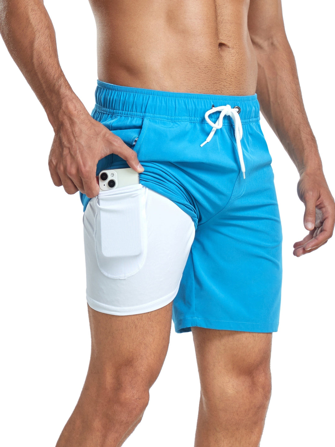 Quick-drying men's swim shorts with stretch & mobile phone pocket – Jonas-Blue-S-The Livary