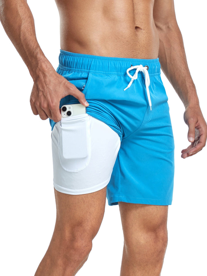 Quick-drying men's swim shorts with stretch & mobile phone pocket – Jonas-Blue-S-The Livary
