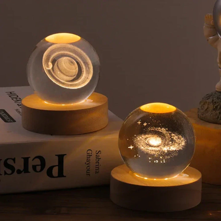3D Engraved Crystal Sphere - Celestia-Milky Way-The Livary