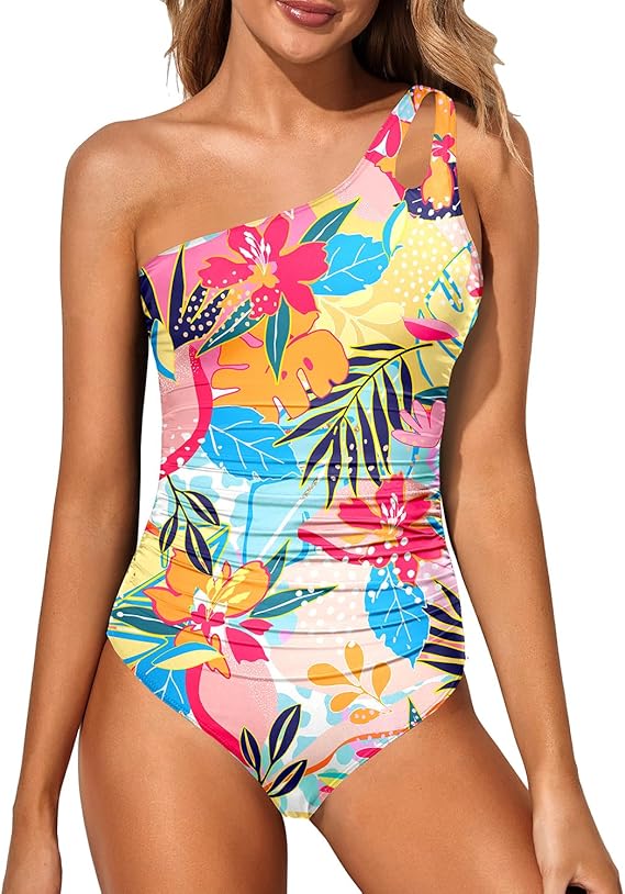 Trendy & Stylish One-Shoulder Swimsuit for Women – Daria-Leopard print-S-The Livary