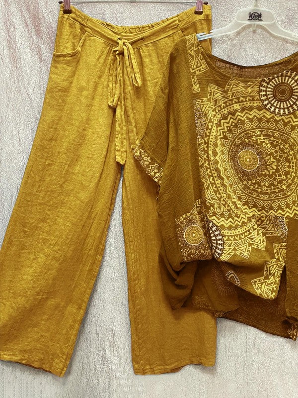 Lightweight Two-Piece Ladies Summer Set - Yara-Yellow-S-The Livary