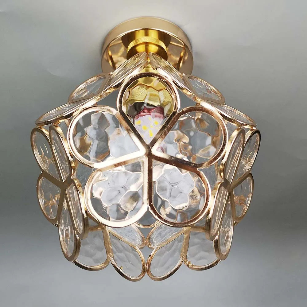 Glass Flower Ceiling Lamp - FloraGlow-Transparent-D7.87*H9.84 inches-The Livary