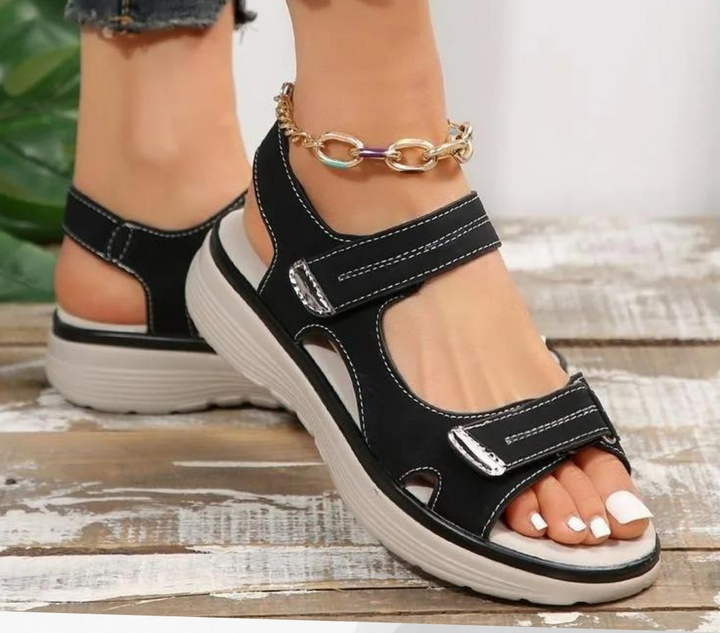 Orthopaedic bunion sandals for women – Celina-Black-2.5-The Livary