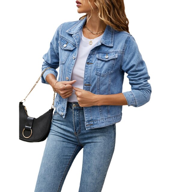 Trendy Women's Denim Jacket with Comfortable Fit – Malina-Light blue-S-The Livary