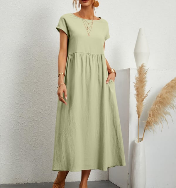 Airy linen dress - Elodie-Light green-S-The Livary