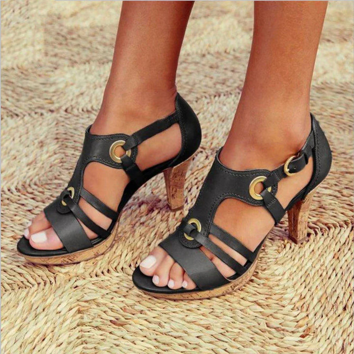 Comfortable high heels with stability comfort – Viviana-Black-3-The Livary