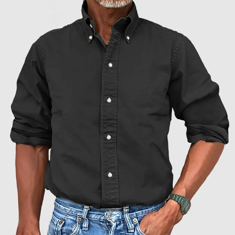 Vintage Men's Shirt - Dario-Black-S-The Livary