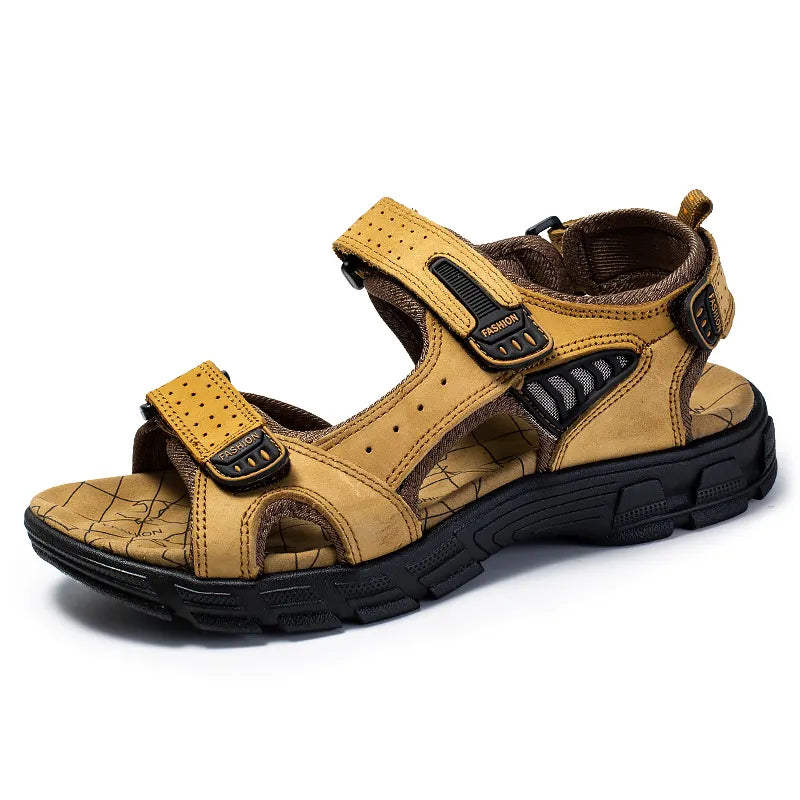 Breathable & Comfortable Men's Sandals with Ergonomic Footbed – Jonas-Yellow-Brown-5-The Livary