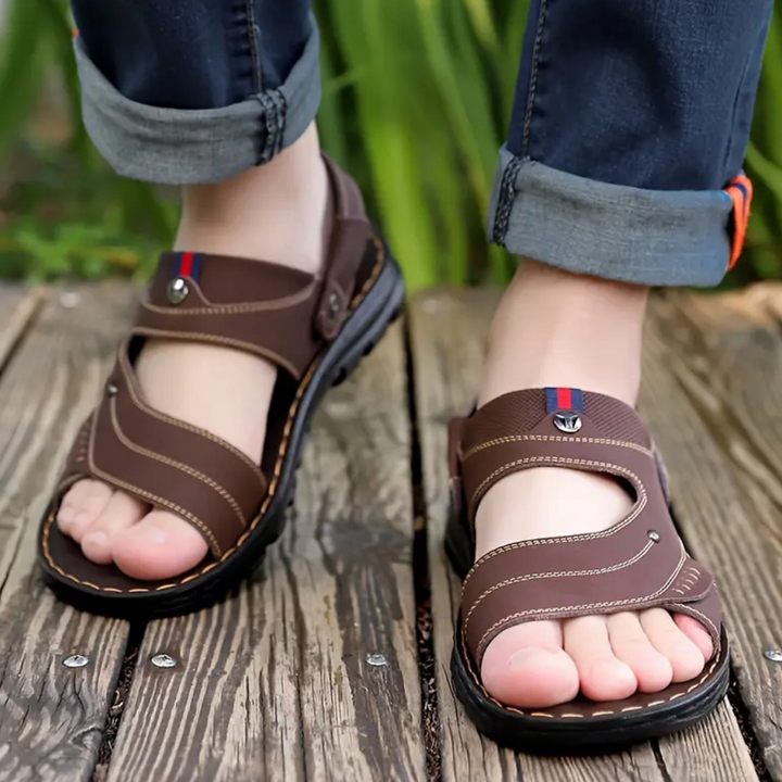 Casual Learning Sandals for Men - Leon-Brown-6-The Livary