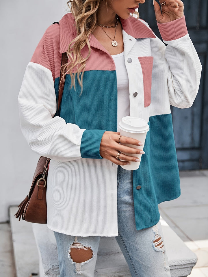 Colourful Blouse with Button Closure - Lina-Green/Pink-S-The Livary