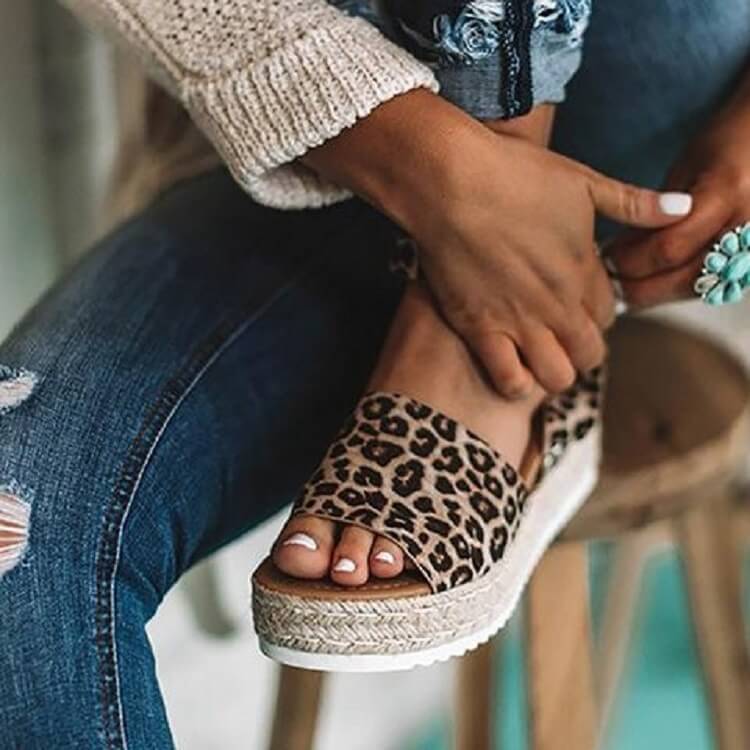 Ladies' wedge espadrille sandals with strap - Livia-Black-3-The Livary