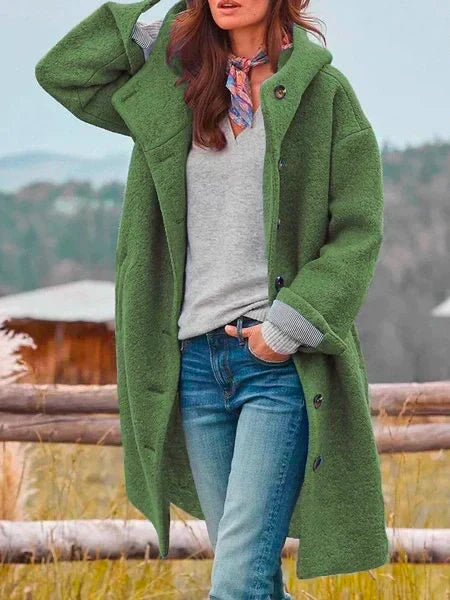 Comfortable ladies' coat – Anouk-Dark green-S-The Livary