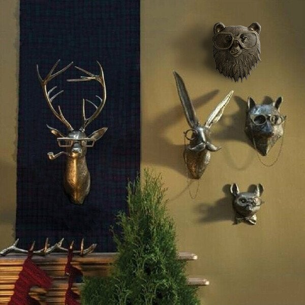 Playful Animal Head Wall Decoration - WallCritters-Stag-The Livary