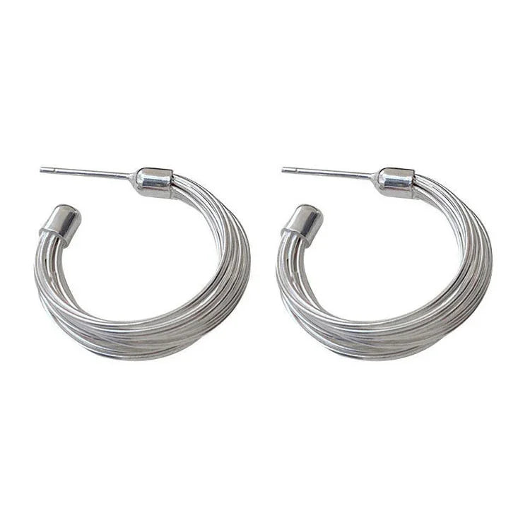 Layered Lines Hoops - Amelie-The Livary