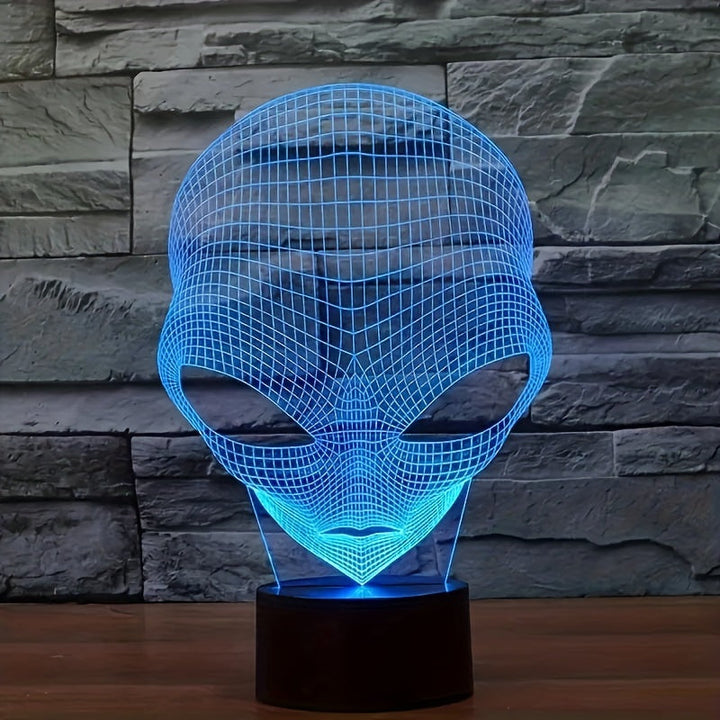 3D Alien Head LED Table Lamp with 7 Colours - Lunaris-The Livary