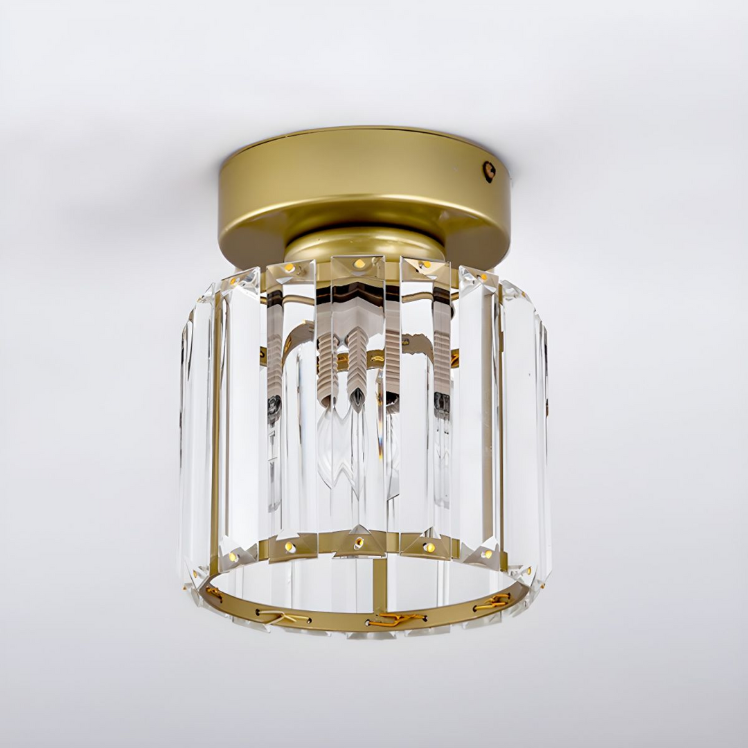 Modern Crystal Ceiling Light - CrystalGlow-Black-Square-The Livary