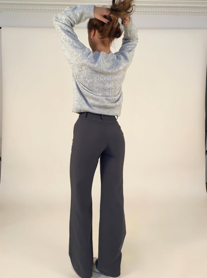 Stylish High-Waisted Trousers - Luna-Black-S-The Livary