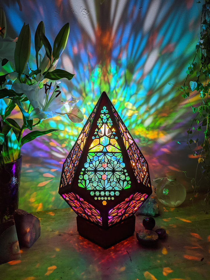 Stained Glass Style LED Table Lamp - LumiAura-The Livary